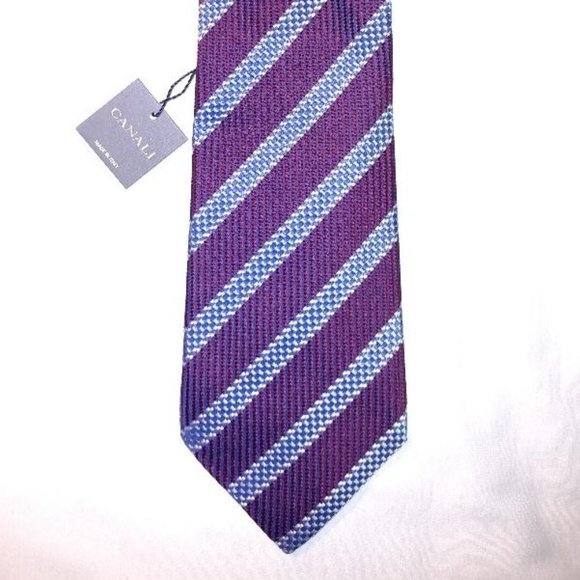 Canali men/'s pink striped tie $160